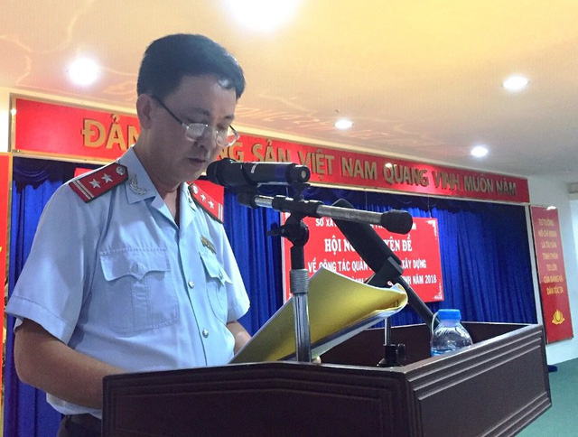 Ông Lý Thanh Long phát biểu tại Hội nghị chuyên đề về công tác Quản lý trật tự xây dựng trên địa bàn TP